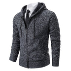Mens Zip Up Hooded Knit Jacket With Funnel Neck For Layering - Nalani - Fashion Clothing and Decor