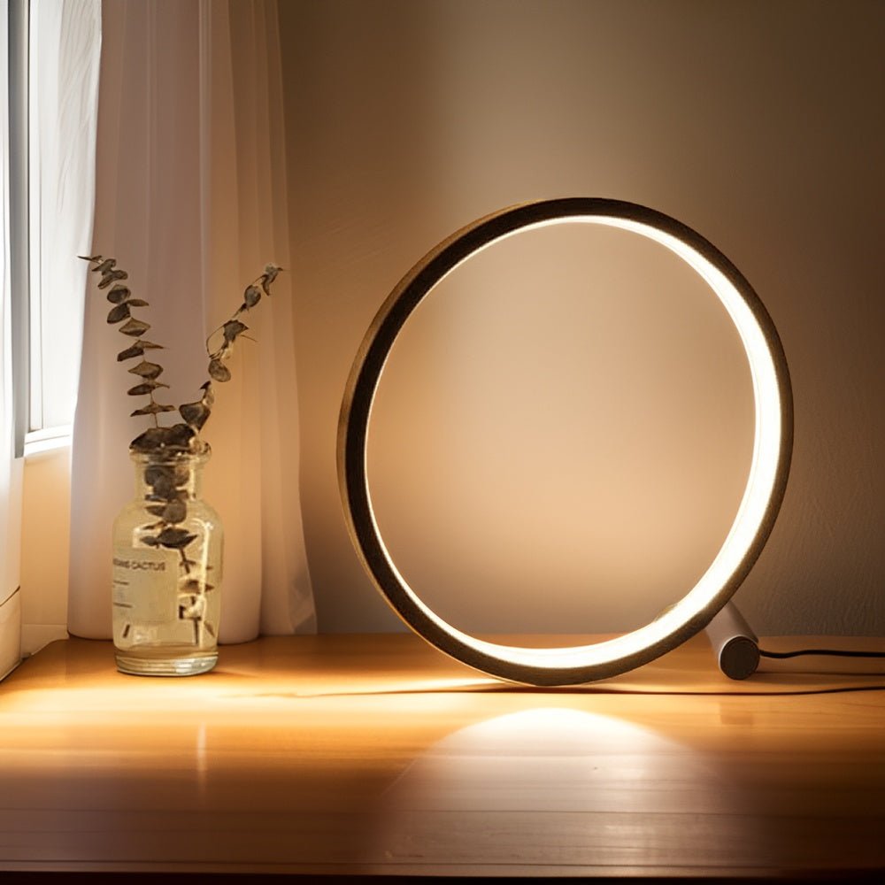Minimalist Dimmable Table Lamp – Modern Round LED Lamp with Touch Control, Warm & Bright White, USB Powered – EclipseAura Lamp - Nalani - Fashion Clothing and Decor