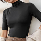 Minimalist Short Sleeve Mock Neck Knit Top For Warm Weather - Nalani - UK and AUS Fashion Clothing and Decor