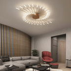 Modern Large LED Ceiling Lamp – Dimmable Flush Mount Ceiling Light with 12 to 42 Light Elements, Gold or Black – LumenMax - Nalani - Fashion Clothing and Decor