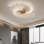 Modern Large LED Ceiling Lamp – Dimmable Flush Mount Ceiling Light with 12 to 42 Light Elements, Gold or Black – LumenMax - Nalani - Fashion Clothing and Decor