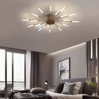 Modern Large LED Ceiling Lamp – Dimmable Flush Mount Ceiling Light with 12 to 42 Light Elements, Gold or Black – LumenMax - Nalani - Fashion Clothing and Decor
