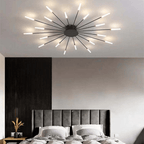 Modern Large LED Ceiling Lamp – Dimmable Flush Mount Ceiling Light with 12 to 42 Light Elements, Gold or Black – LumenMax - Nalani - Fashion Clothing and Decor