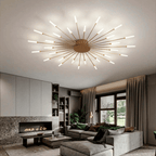 Modern Large LED Ceiling Lamp – Dimmable Flush Mount Ceiling Light with 12 to 42 Light Elements, Gold or Black – LumenMax - Nalani - Fashion Clothing and Decor