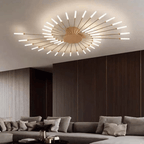 Modern Large LED Ceiling Lamp – Dimmable Flush Mount Ceiling Light with 12 to 42 Light Elements, Gold or Black – LumenMax - Nalani - Fashion Clothing and Decor