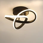 Modern LED Ceiling Lamp with Double Ring Design – Flush Mount Ceiling Light for Hallway, Entryway & Office, Black or White – Twilight Rings - Nalani - Fashion Clothing and Decor