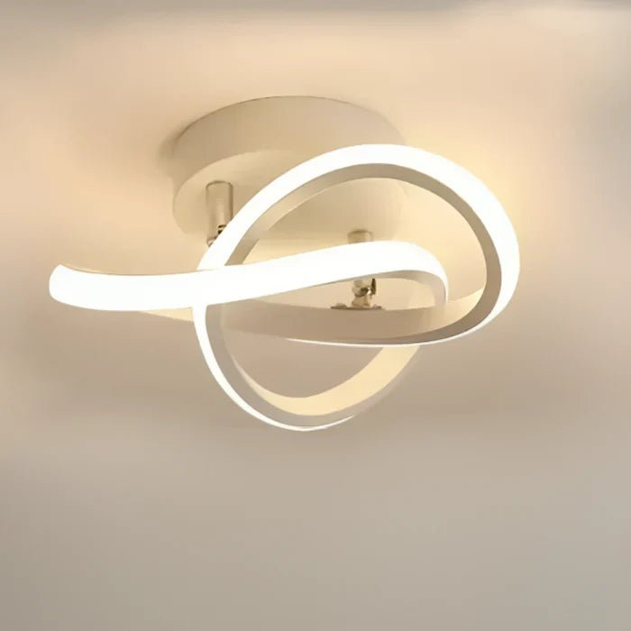 Modern LED Ceiling Lamp with Double Ring Design – Flush Mount Ceiling Light for Hallway, Entryway & Office, Black or White – Twilight Rings - Nalani - Fashion Clothing and Decor