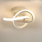 Modern LED Ceiling Lamp with Double Ring Design – Flush Mount Ceiling Light for Hallway, Entryway & Office, Black or White – Twilight Rings - Nalani - Fashion Clothing and Decor