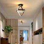 Modern LED Ceiling Lamp with Double Ring Design – Flush Mount Ceiling Light for Hallway, Entryway & Office, Black or White – Twilight Rings - Nalani - Fashion Clothing and Decor