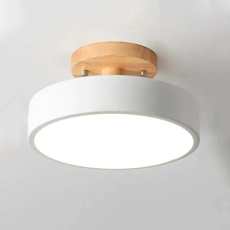 Modern LED Ceiling Lamp – Wood & Acrylic Flush Mount Ceiling Light for Bedroom, Dining & Living Room, 5 Colors – LunaLux - Nalani - Fashion Clothing and Decor