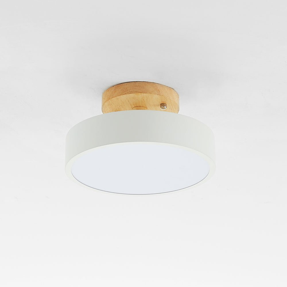 Modern LED Ceiling Lamp – Wood & Acrylic Flush Mount Ceiling Light for Bedroom, Dining & Living Room, 5 Colors – LunaLux - Nalani - Fashion Clothing and Decor