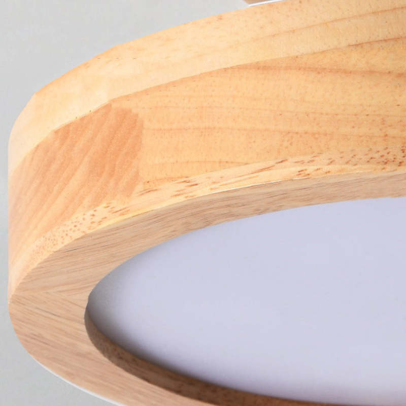 Modern LED Ceiling Lamp – Wood & Acrylic Flush Mount Ceiling Light for Bedroom, Dining & Living Room, 5 Colors – LunaLux - Nalani - Fashion Clothing and Decor