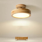 Modern LED Ceiling Lamp – Wood & Acrylic Flush Mount Ceiling Light for Bedroom, Dining & Living Room, 5 Colors – LunaLux - Nalani - Fashion Clothing and Decor