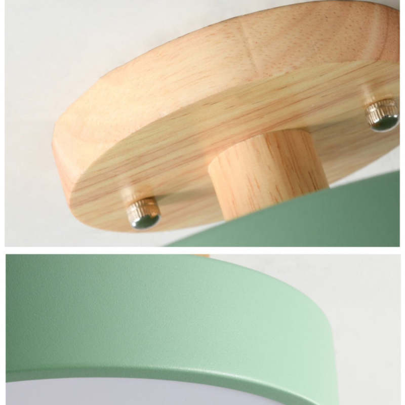 Modern LED Ceiling Lamp – Wood & Acrylic Flush Mount Ceiling Light for Bedroom, Dining & Living Room, 5 Colors – LunaLux - Nalani - Fashion Clothing and Decor