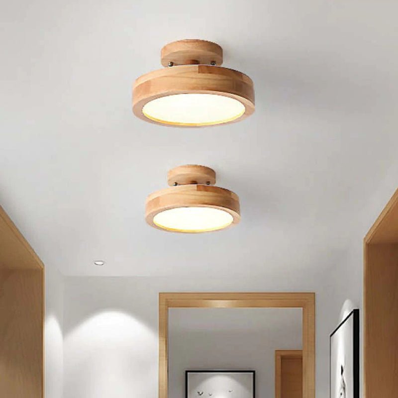 Modern LED Ceiling Lamp – Wood & Acrylic Flush Mount Ceiling Light for Bedroom, Dining & Living Room, 5 Colors – LunaLux - Nalani - Fashion Clothing and Decor
