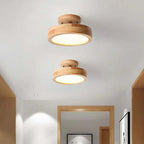 Modern LED Ceiling Lamp – Wood & Acrylic Flush Mount Ceiling Light for Bedroom, Dining & Living Room, 5 Colors – LunaLux - Nalani - Fashion Clothing and Decor