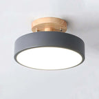 Modern LED Ceiling Lamp – Wood & Acrylic Flush Mount Ceiling Light for Bedroom, Dining & Living Room, 5 Colors – LunaLux - Nalani - Fashion Clothing and Decor
