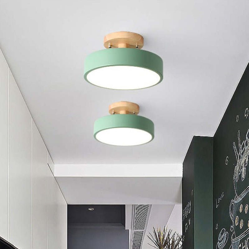 Modern LED Ceiling Lamp – Wood & Acrylic Flush Mount Ceiling Light for Bedroom, Dining & Living Room, 5 Colors – LunaLux - Nalani - Fashion Clothing and Decor