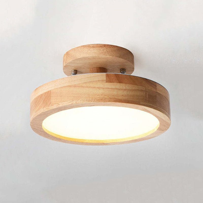 Modern LED Ceiling Lamp – Wood & Acrylic Flush Mount Ceiling Light for Bedroom, Dining & Living Room, 5 Colors – LunaLux - Nalani - Fashion Clothing and Decor