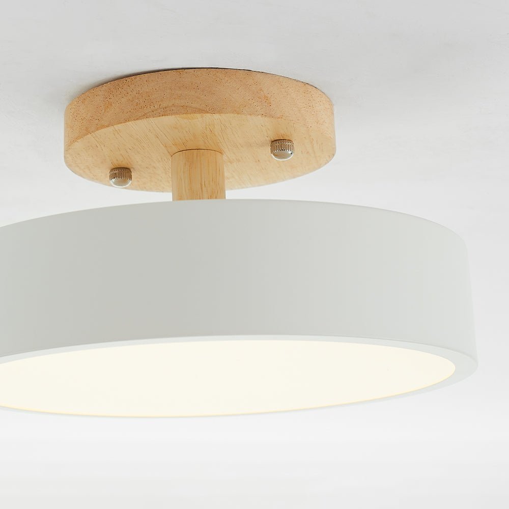 Modern LED Ceiling Lamp – Wood & Acrylic Flush Mount Ceiling Light for Bedroom, Dining & Living Room, 5 Colors – LunaLux - Nalani - Fashion Clothing and Decor
