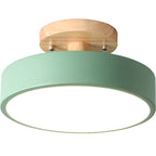 Modern LED Ceiling Lamp – Wood & Acrylic Flush Mount Ceiling Light for Bedroom, Dining & Living Room, 5 Colors – LunaLux - Nalani - Fashion Clothing and Decor