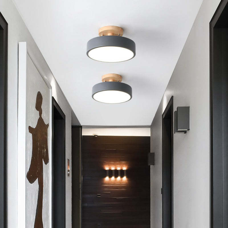 Modern LED Ceiling Lamp – Wood & Acrylic Flush Mount Ceiling Light for Bedroom, Dining & Living Room, 5 Colors – LunaLux - Nalani - Fashion Clothing and Decor