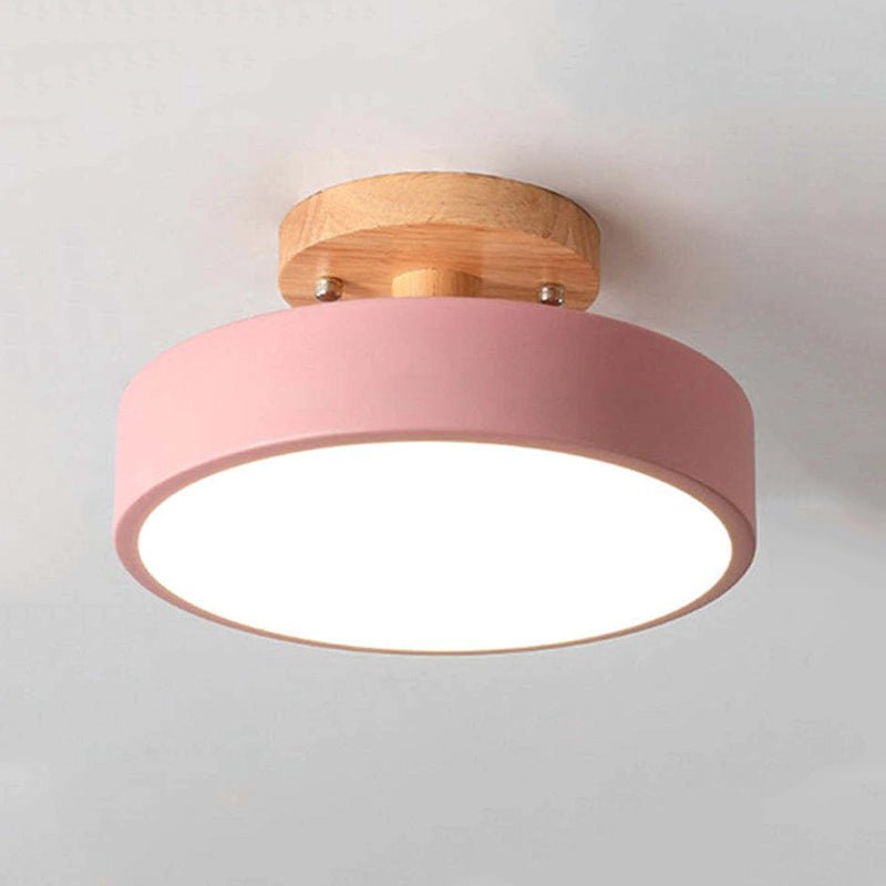 Modern LED Ceiling Lamp – Wood & Acrylic Flush Mount Ceiling Light for Bedroom, Dining & Living Room, 5 Colors – LunaLux - Nalani - Fashion Clothing and Decor