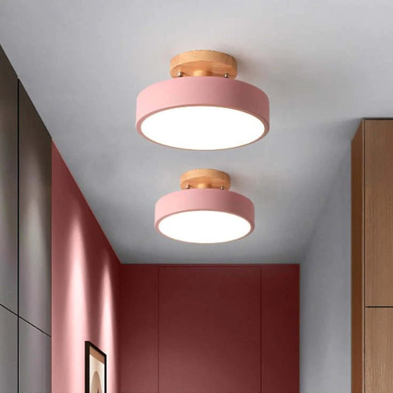 Modern LED Ceiling Lamp – Wood & Acrylic Flush Mount Ceiling Light for Bedroom, Dining & Living Room, 5 Colors – LunaLux - Nalani - Fashion Clothing and Decor