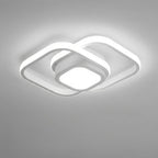 Modern LED Ceiling Light – 18W Flush Mount Double Ring Ceiling Lamp, 3000K Warm White, Round, Square, Rectangle or Wave - Nalani - Fashion Clothing and Decor