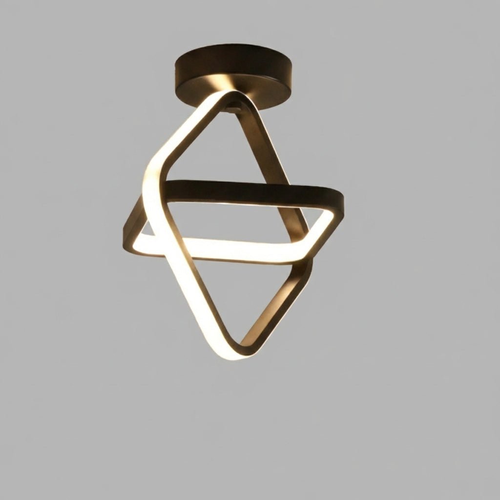 Modern LED Ceiling Light – 18W Flush Mount Double Ring Ceiling Lamp, 3000K Warm White, Round, Square, Rectangle or Wave - Nalani - Fashion Clothing and Decor