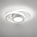 Modern LED Ceiling Light – 18W Flush Mount Double Ring Ceiling Lamp, 3000K Warm White, Round, Square, Rectangle or Wave - Nalani - Fashion Clothing and Decor