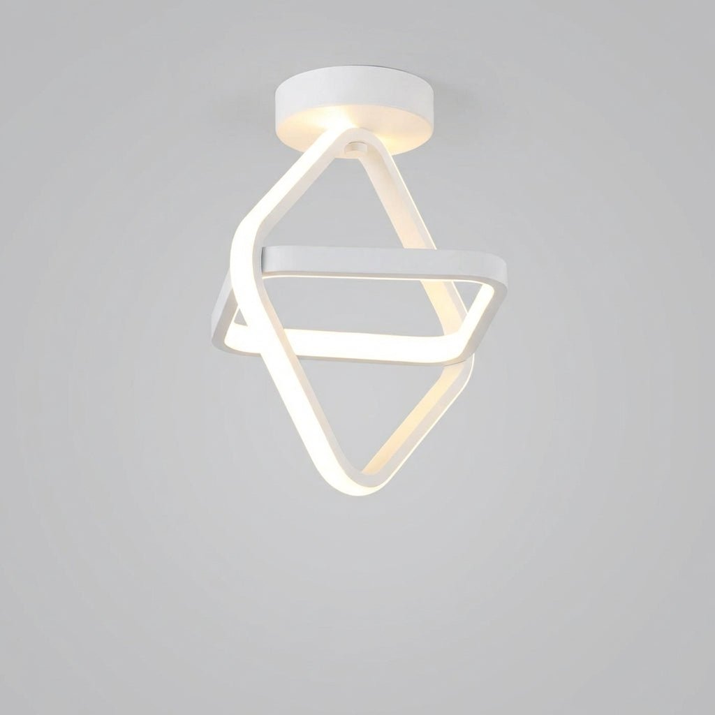 Modern LED Ceiling Light – 18W Flush Mount Double Ring Ceiling Lamp, 3000K Warm White, Round, Square, Rectangle or Wave - Nalani - Fashion Clothing and Decor