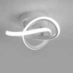 Modern LED Ceiling Light – 18W Flush Mount Double Ring Ceiling Lamp, 3000K Warm White, Round, Square, Rectangle or Wave - Nalani - Fashion Clothing and Decor