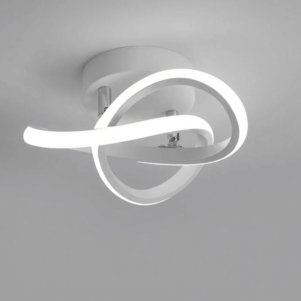 Modern LED Ceiling Light – 18W Flush Mount Double Ring Ceiling Lamp, 3000K Warm White, Round, Square, Rectangle or Wave - Nalani - Fashion Clothing and Decor
