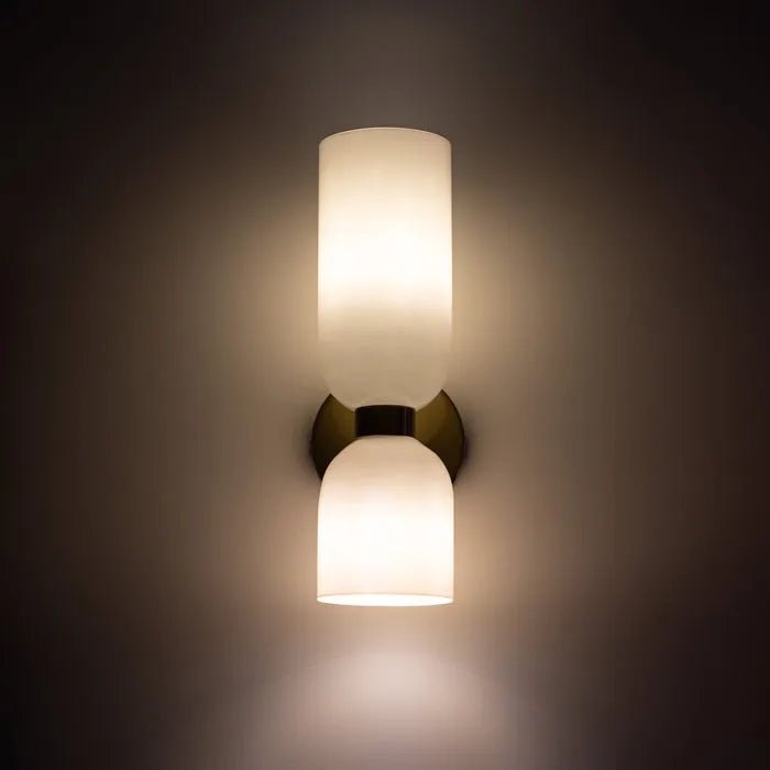Modern Wall Lamp With Dual Glass Shades LED Lighting - Nalani - UK Fashion Clothing and Decor