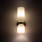 Modern Wall Lamp With Dual Glass Shades LED Lighting - Nalani - UK Fashion Clothing and Decor