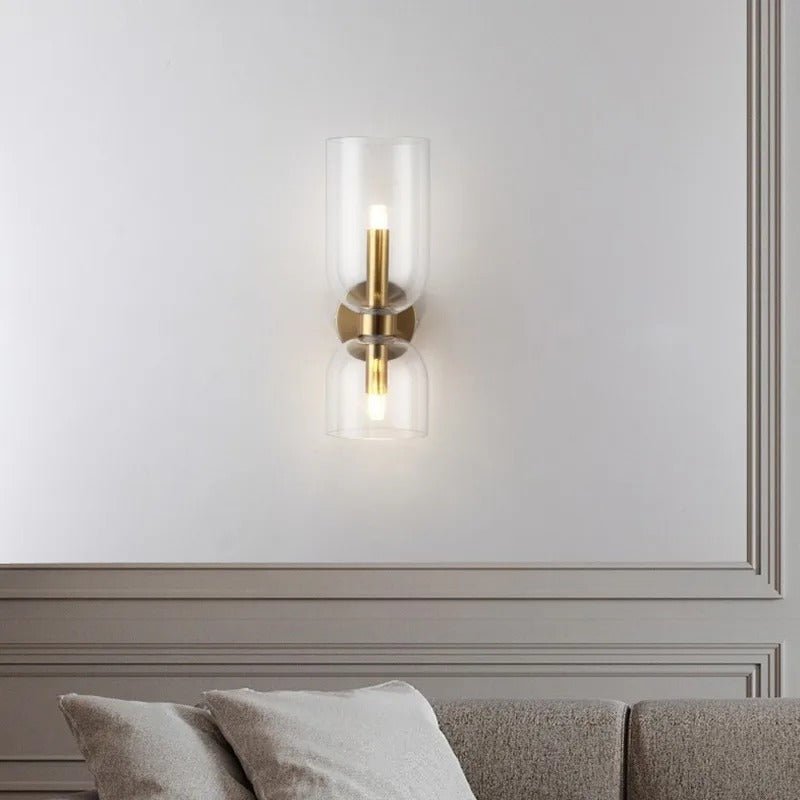 Modern Wall Lamp With Dual Glass Shades LED Lighting - Nalani - UK Fashion Clothing and Decor