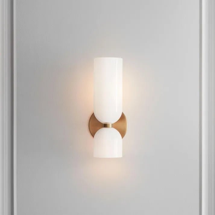 Modern Wall Lamp With Dual Glass Shades LED Lighting - Nalani - UK Fashion Clothing and Decor