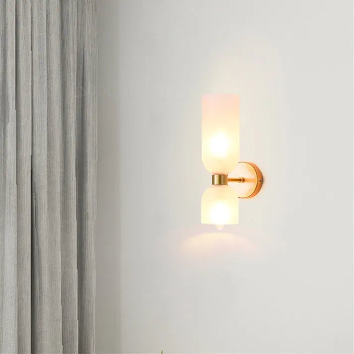 Modern Wall Lamp With Dual Glass Shades LED Lighting - Nalani - UK Fashion Clothing and Decor
