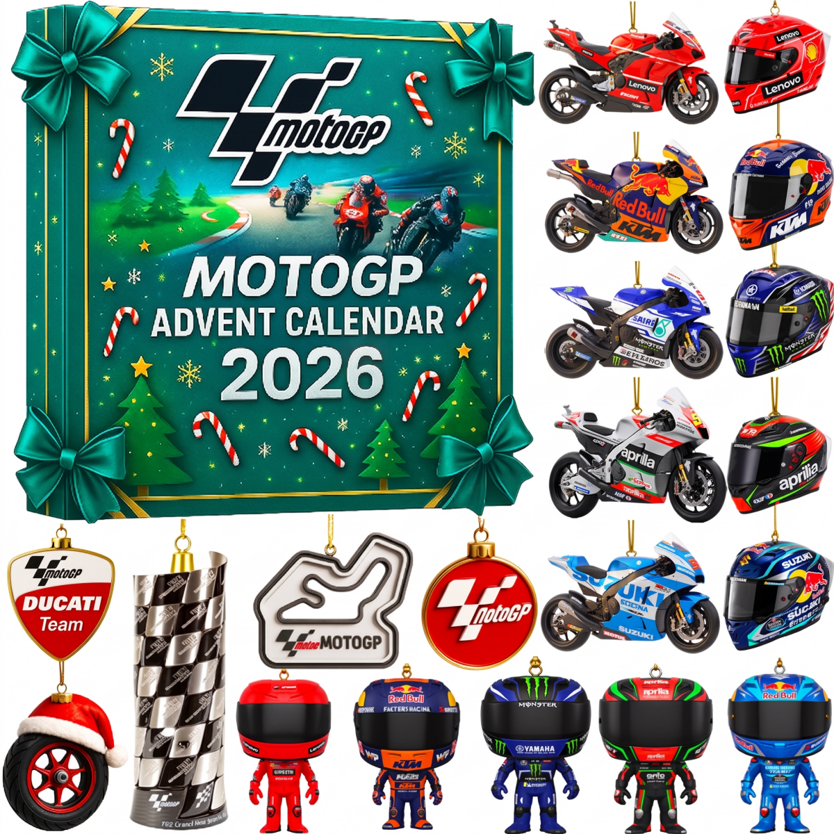 Motorcycle Racing Advent Calendar 2026 – 24 Mini Racing Surprises for Motorsport Fans, Ages 8+ - Nalani - Fashion Clothing and Decor