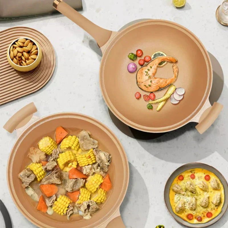 Multifunctional Wok Pan with Nonstick Coating – Nonstick Wok for Stir Fry, Steaming & Simmering, Less Oil – CookFlex - Nalani - Fashion Clothing and Decor