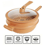 Multifunctional Wok Pan with Nonstick Coating – Nonstick Wok for Stir Fry, Steaming & Simmering, Less Oil – CookFlex - Nalani - Fashion Clothing and Decor