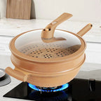 Multifunctional Wok Pan with Nonstick Coating – Nonstick Wok for Stir Fry, Steaming & Simmering, Less Oil – CookFlex - Nalani - Fashion Clothing and Decor