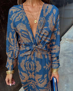 Nalani | Long - sleeved V - neck Boho summer dress for women | Maxi - Nalani - Fashion Clothing and Decor