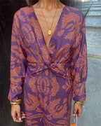 Nalani | Long - sleeved V - neck Boho summer dress for women | Maxi - Nalani - Fashion Clothing and Decor