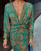 Nalani | Long - sleeved V - neck Boho summer dress for women | Maxi - Nalani - Fashion Clothing and Decor
