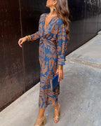 Nalani | Long - sleeved V - neck Boho summer dress for women | Maxi - Nalani - Fashion Clothing and Decor
