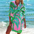 Nalani | Long summer shirt for women with pockets and buttons | Relaxed fit & collar - Nalani - Fashion Clothing and Decor