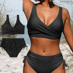 Nalani | Two - piece bikini for women with criss - cross wrap neckline | High waist - Nalani - Fashion Clothing and Decor