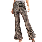Nalani | Wide - leg women's trousers with sequins and a high waist | Geometric pattern - Nalani - Fashion Clothing and Decor